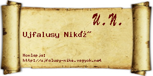 Ujfalusy Niké névjegykártya